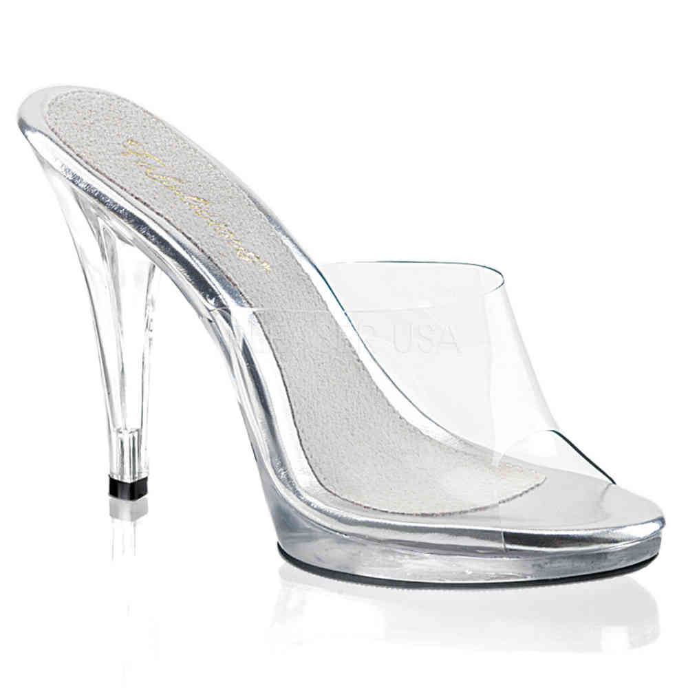 Fabulicious - FLAIR401 Mules à talon - Transparent/Couleur argent Product image